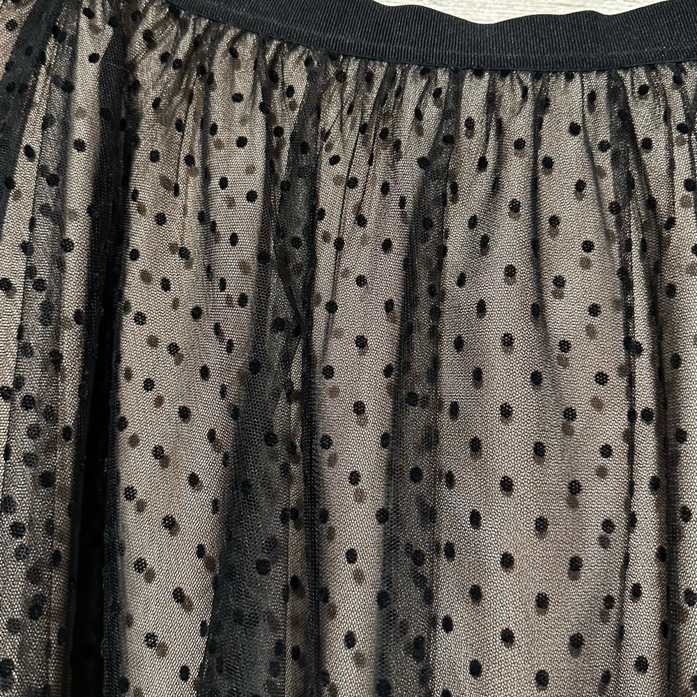 Ann Taylor Black & Pale Pink Polka Dot Skirt - Picture 6 of 9